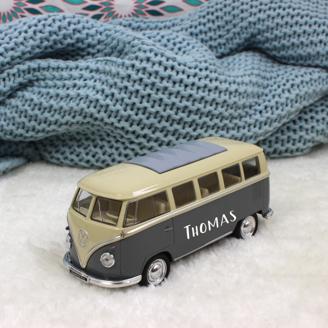 Personalisierbares Spielzeugauto VW-Bus grau