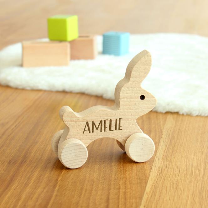 Holz-Schiebetier Hase personalisierbar