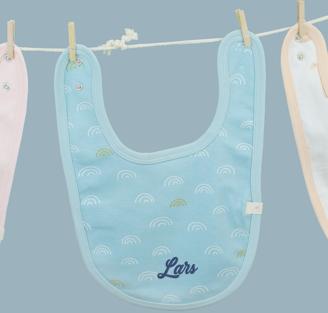 Baby L�tzchen Regenbogen blau personalisierbar