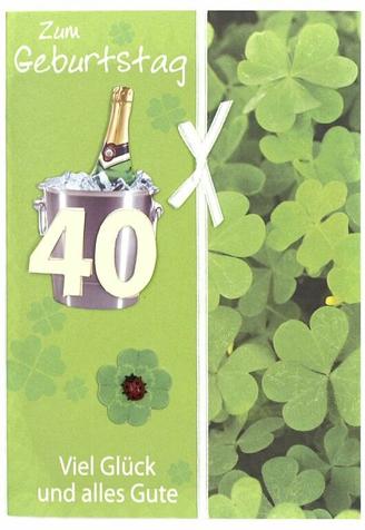 Geburtstagskarte zum 40. Geburtstag mit Briefumschlag