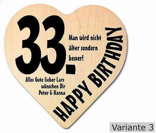 Holzherz mit Wunschtext und Wunschjahreszahl Geschenk zum Geburtstag