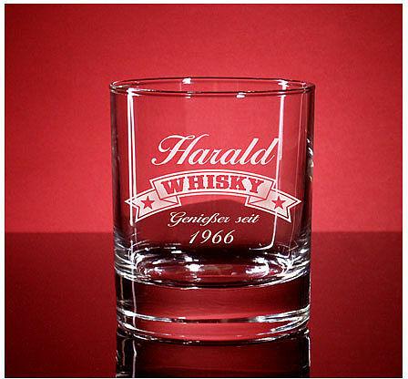 Whiskyglas Islande mit Gravur