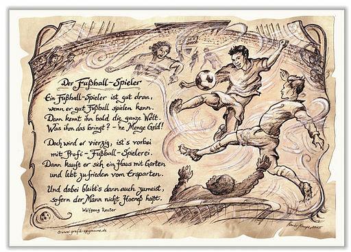 Sportbild Fußball auf Antikpapier im A4-Format