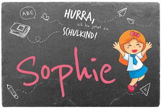Schiefer Türschild für Kinderzimmer - Geschenk zum Schulanfang 30 x 20 cm für Mädchen