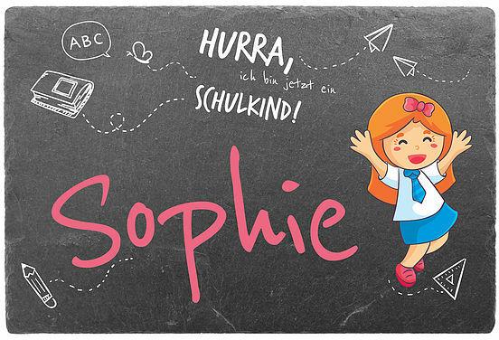 Schiefer Türschild für Kinderzimmer - Geschenk zum Schulanfang 30 x 20 cm für Mädchen
