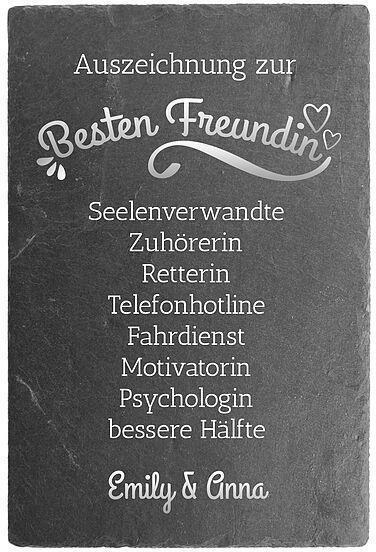 Schieferschild für beste Freunde 20 x 30 cm