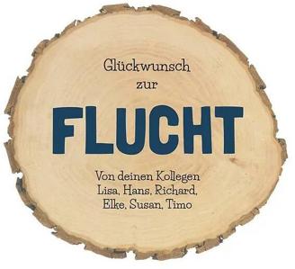 Abschiedsgeschenk für Kollegen | Baumscheibe mit Wunschtext | Flucht