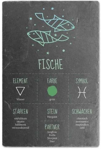 Schieferschild mit Sternzeichen - mehrere Größen | Pisces | Fische