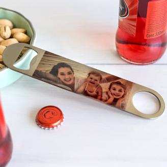 Flaschenöffner personalisiert mit Foto auf Metall