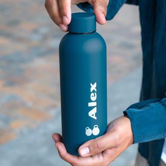 Trinkflasche mit Namen Dunkelblau