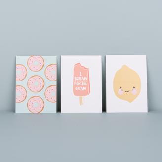 NOKNOK | "So Sweet" Postkarten Set, 3 Stück DIN A6