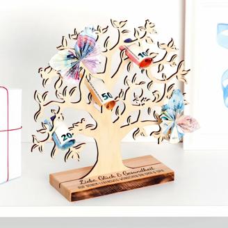 Großer Geldbaum Geldgeschenk - Glück auf dem Lebensweg