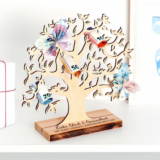 Großer Geldbaum Geldgeschenk - Glück auf dem Lebensweg