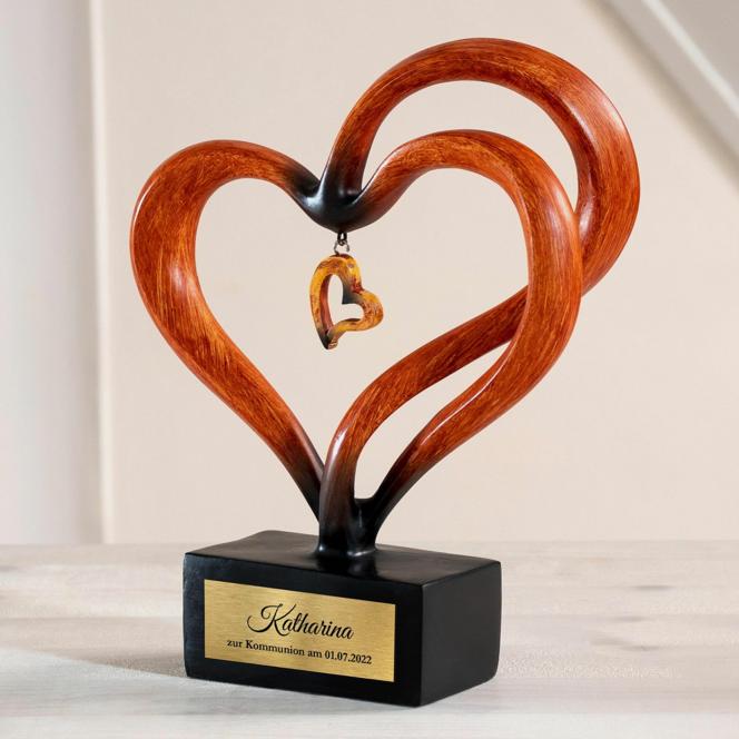 Holz Herz Skulptur - Kommunion