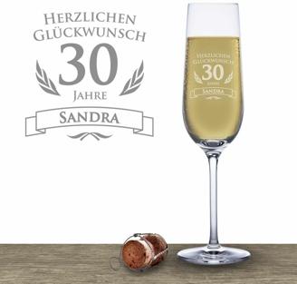 Sektglas zum 30. Geburtstag