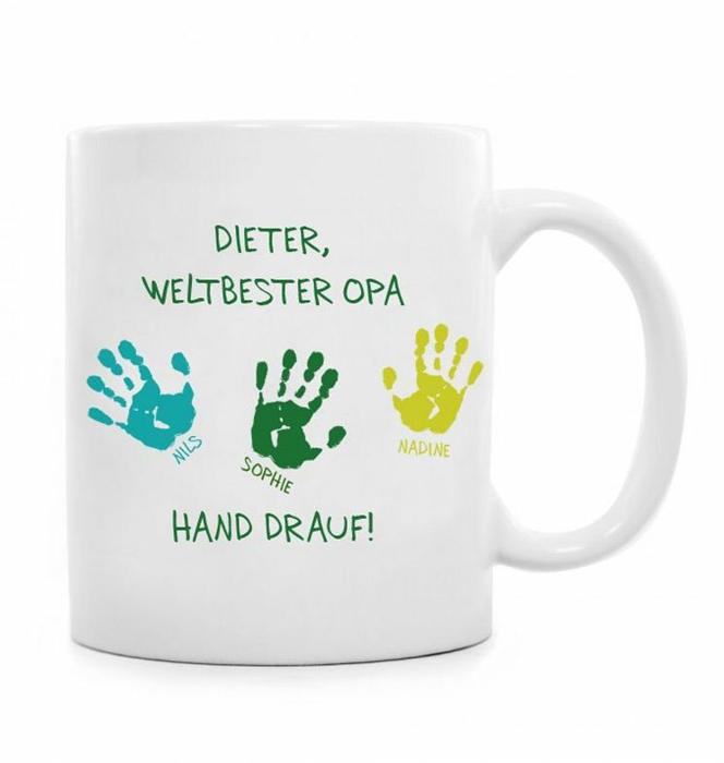 Tasse für Opa - Hand drauf