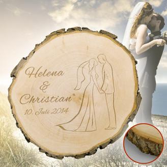 Baumscheibe zur Hochzeit - Silhouette