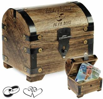 Geld Schatztruhe zur Hochzeit Dunkel