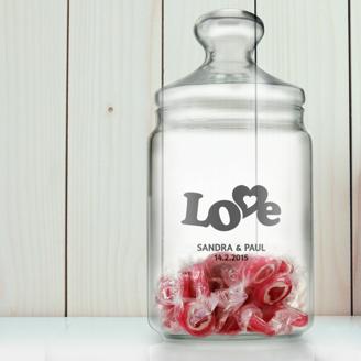 Bonbonglas mit Gravur - Love