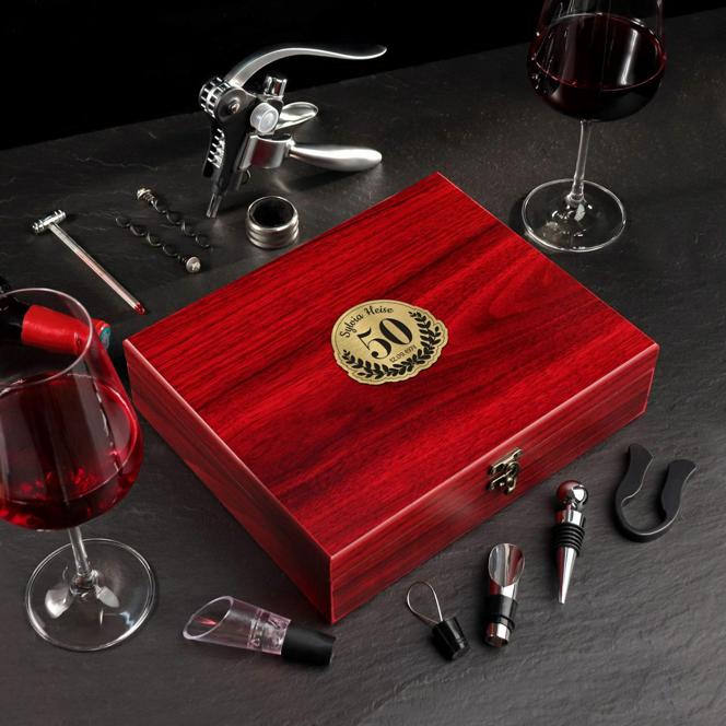 Wein Sommelier Set zum 50. Geburtstag