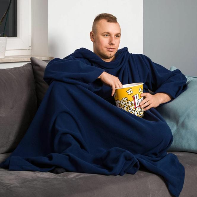 Kuscheldecke mit Ärmeln - Blau