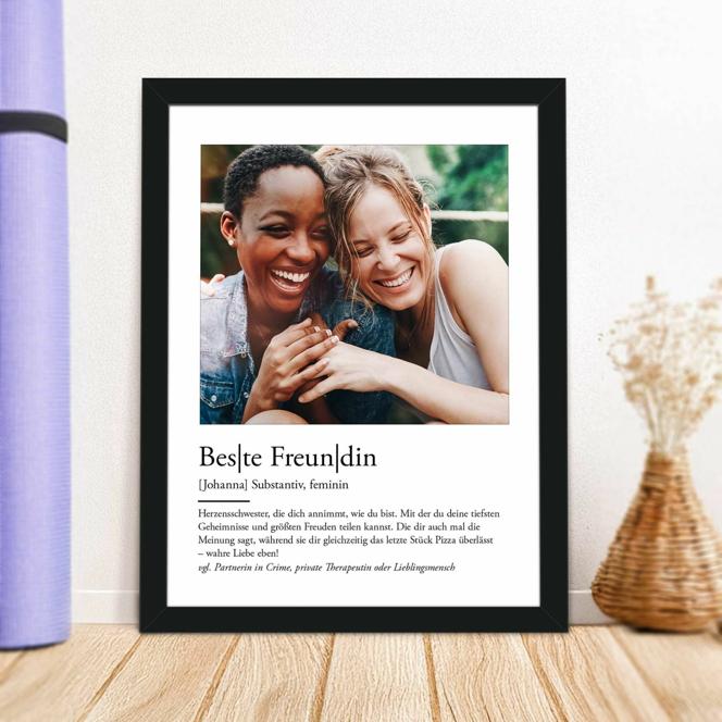 Definition Beste Freundin - personalisiertes Bild mit Foto