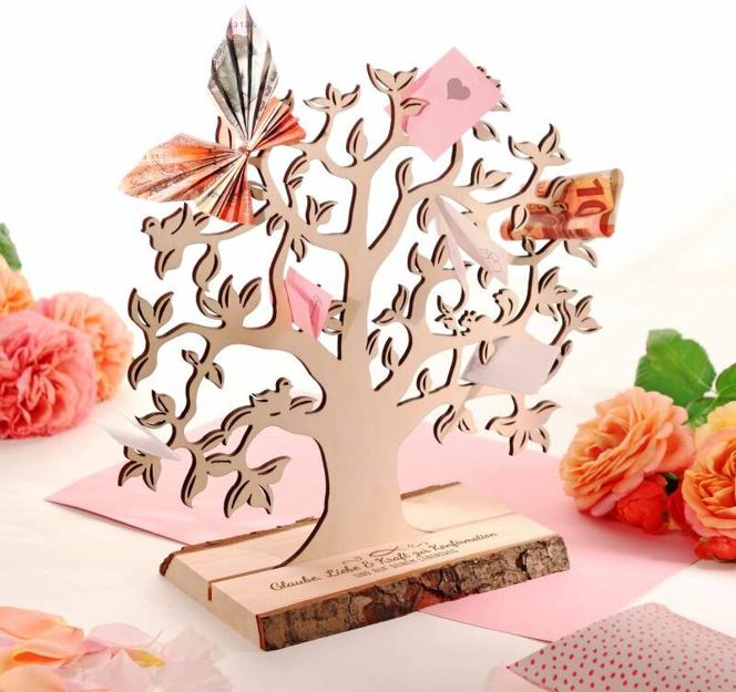 Kleiner Geldbaum mit Gravur zur Konfirmation