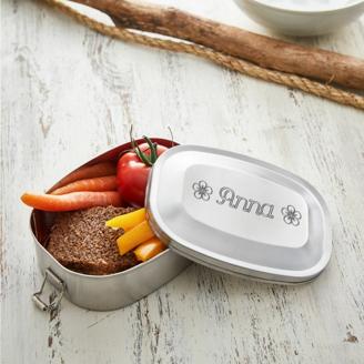 Runde Brotdose mit Gravur für Kinder - Lunchbox - Personalisiert - Edelstahl