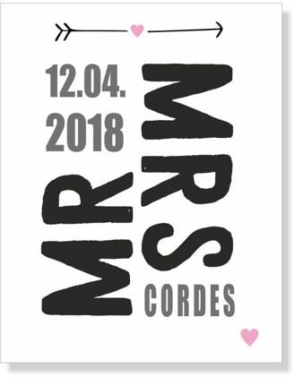 Poster "Mr. & Mrs." - personalisiert (verschiedene Größen)