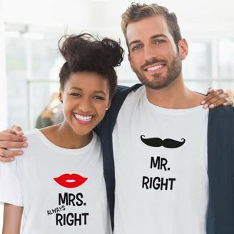 T-Shirts "Mr. Right & Mrs. ALWAYS Right" - SET