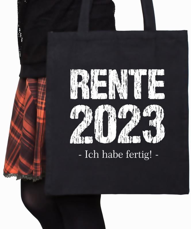 Baumwolltasche "Rente 2024 - Ich habe fertig!"