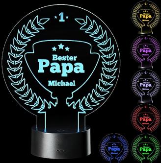 LED Motivlampe - personalisierte 3D Leuchte "Bester Papa"
