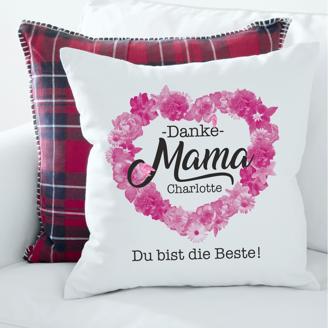 Personalisiertes Kissen "Danke Mama - Du bist die Beste!"