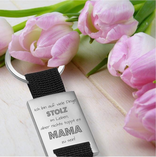 Metall-Schlüsselanhänger "Nichts toppt es Mama zu sein"