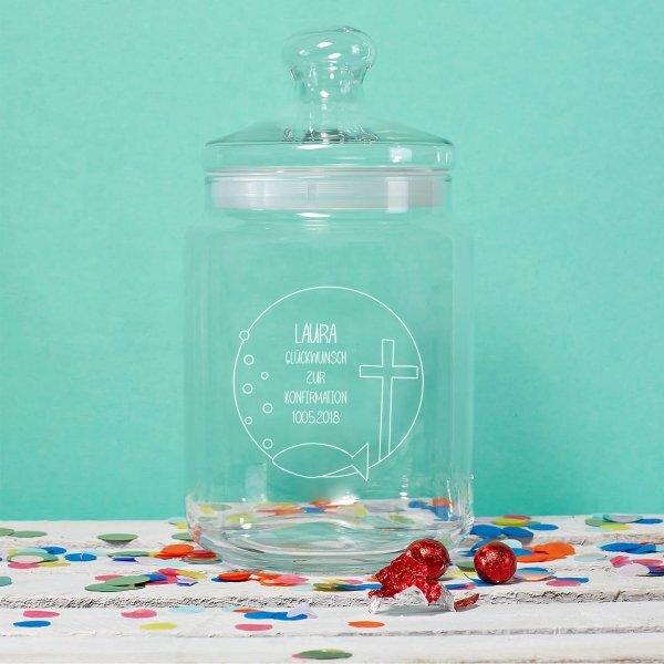 Keksglas zur Konfirmation mit Gravur