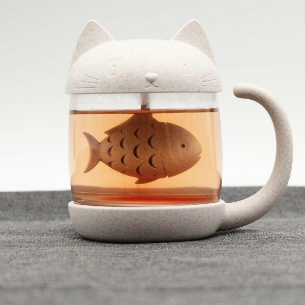 Becher "Katze" mit Tee-Ei