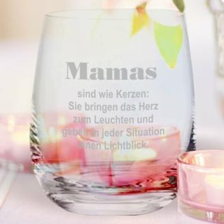 Windlicht Gravur "Mamas sind wie Kerzen"