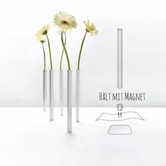 Magnetic Vase 5er-Set silber