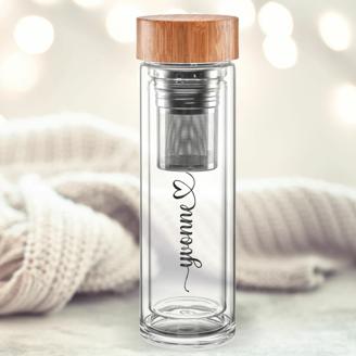 Thermos-Glasflasche mit Namen - Design Happy