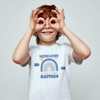 T-Shirt Schulkind "Design Regenbogen" - personalisiert