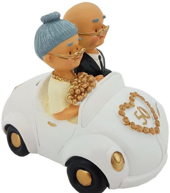 Gold Hochzeitsauto Spardose