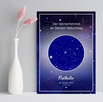 Poster "Sternenhimmel" zum Geburtstag - personalisierbar