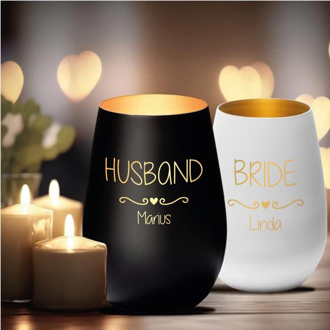Windlicht "Hochzeit Bride_Husband"