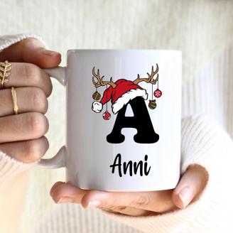 Weihnachtstasse - Monogram personalisiert