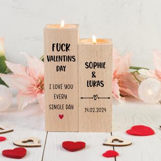 Kerzenhalter "Fuck Valentinesday" - personalisiert