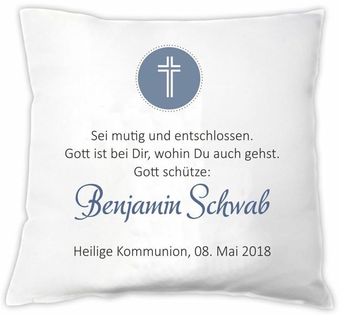 Personalisiertes Kissen "Gott schütze…"  zur Konfirmation / Firmung / Kommunion