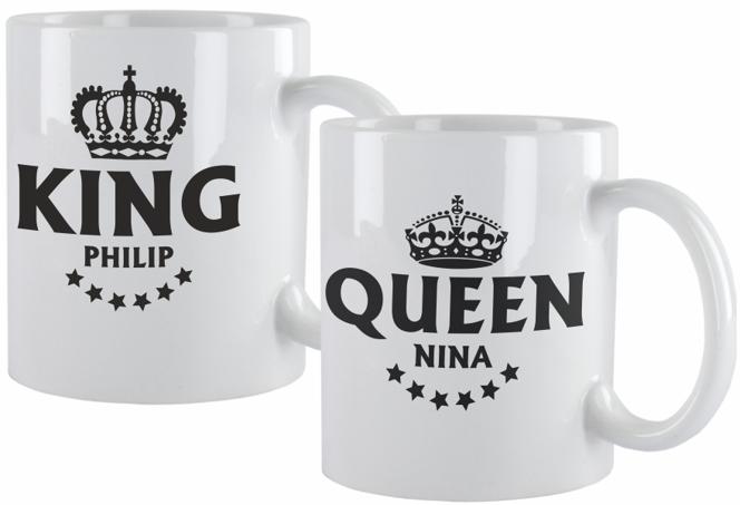 Tassen-Set "King & Queen" - personalisiert 