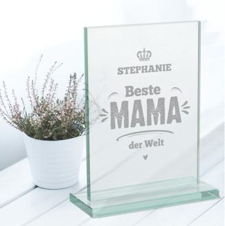 Glaspokal "Beste Mama der Welt" - personalisiert 