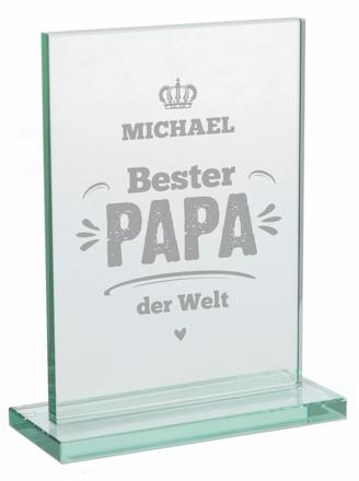 Glaspokal "Bester Papa der Welt" - personalisiert 