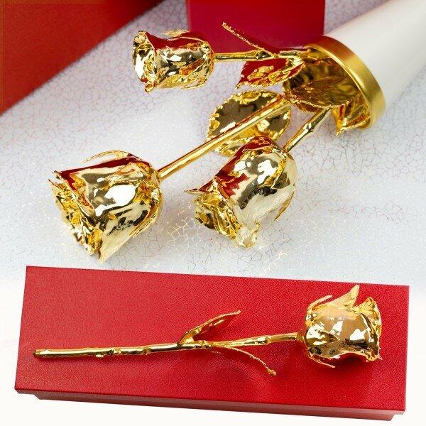 Neu Goldfolie Goldene Rose 24K Blume vergoldet Valentinstag Geburtstag Hot Sale 